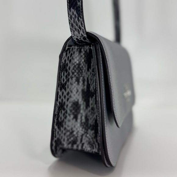 COACH Brynn Flap Crossbody Bag Gray with Snake Strap - Picture 7 of 15